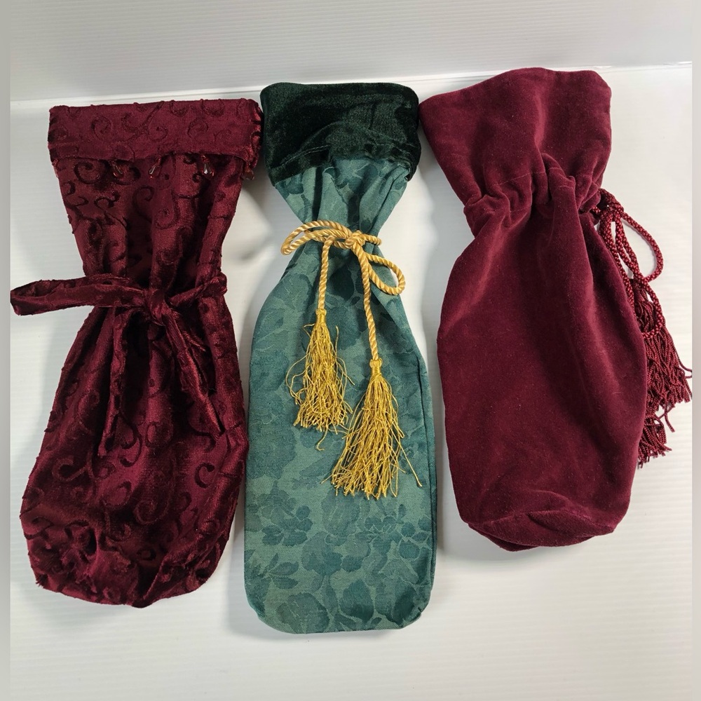 3 Piece Set of Christmas Bottle Gift Bags